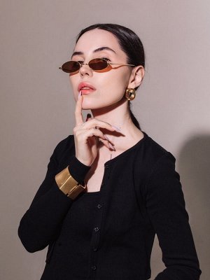 Очки солнцезащитные OneSun, uv 400, дужка 15.5 см, ширина 14.5 см, 3x5.5 см, коричневые