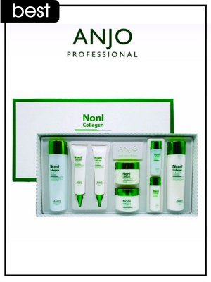 Набор для лица коллагеновый с экстрактом Нони Anjo Professional Skin Care 6 Set Noni Collagen, 210/210/40/40/100/100/30/30 мл