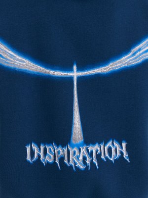 Худи для девочек синее с принтом "Inspiration"