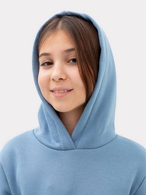 Комплект для девочек (худи, брюки) в туманно-голубом цвете
