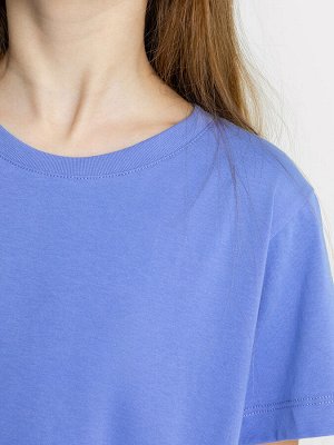 Футболка базовая для девочек фиолетовая однотонная