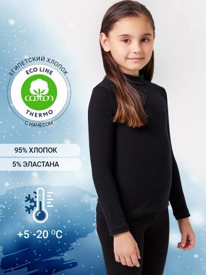 Черный джемпер из египетского хлопка для девочек