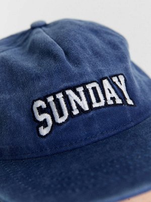 Бейсболка для мальчиков голубая с вышивкой "sunday"