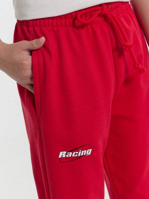 Брюки для мальчиков красные с надписью "racing"