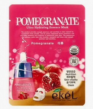 Тканевая маска,  д/лица с экстрактом граната/Pomegranate Ultra Hydrating Essence Mask, Ekel, 25 г