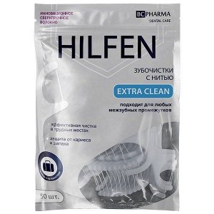 Зубочистка с нитью одноразовые Хилфен №50