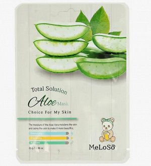 Тканевая маска, д/лица лица с экстрактом алоэ, Meloso, Ю.Корея, 25 г
