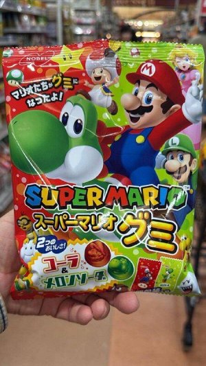 Nobel Super Mario Gummy Cola & Melon Soda 85g - Мармелад Супер Марио. Кола и дыня