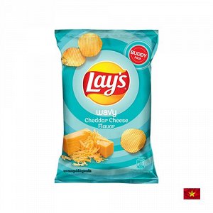 Lay's Wavy Cheddar Cheese 54g - Чипсы Лэйс сыр чеддер. Рифленые