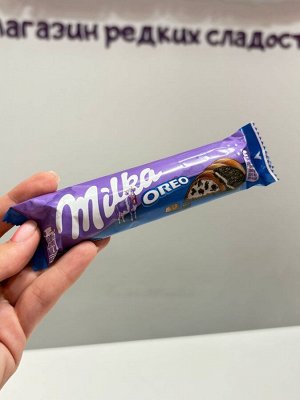 Шоколадный батончик Milka Oreo / Милка Орео с ванильным кремом и кусочками печенья 37 гр