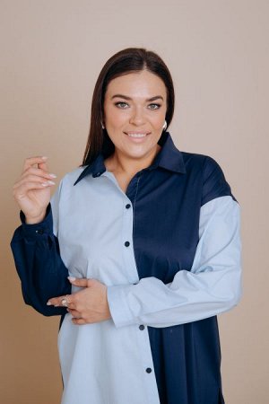 Рубашка Цвет:
темно-синий
Состав:
95%Хлопок 5%Эластан
Длина изделия:
79 см
Размер модели:
54
Рост модели:
171 см
Рубашка прямого силуэта из сорочечной ткани двух контрастных цветов. Горловина оформлен