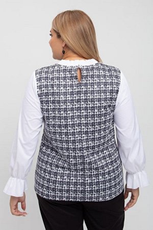 Блузка Цвет:
серый
Состав:
76%ПЭ 20%Вискоза 4%Спандекс
Длина изделия:
69 см
Размер модели:
58
Рост модели:
175 см
Оригинальная блузка с имитацией двойки. Основа – жилет, выполнен из трикотажной ткани,