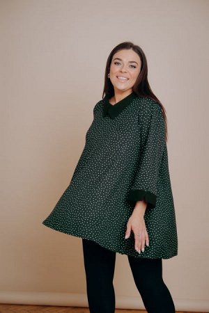 Туника Цвет:
темно-зеленый
Состав:
62%Вискоза 33%Полиэстер5%эластан
Длина изделия:
83 см
Размер модели:
54
Рост модели:
171 см
Туника свободного силуэта из тонкого мягкого трикотажа принт. Втачные рук