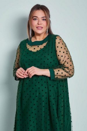 Платье Цвет:
зеленый
Состав:
100%ПЭ
Длина изделия:
120 см
Размер модели:
60
Рост модели:
169 см
Оригинальное двойное платье А - образного силуэта. Верхний слой платья выполнен из мягкой сетки флок «го