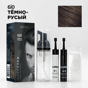 A6/K Краска-камуфляж для седины  ESTEL ALPHA 6/0 Тёмно-русый (Краска 10 мл., оксигент 6% 10 мл., пен