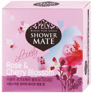 Мыло косметическое роза и цветущая вишня, Kerasys Shower Mate Lovely Rose & Cherry Blossom 100гр