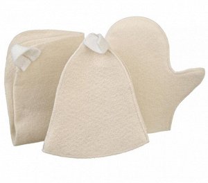 Набор для бани 3пр Шапка "Classic white"