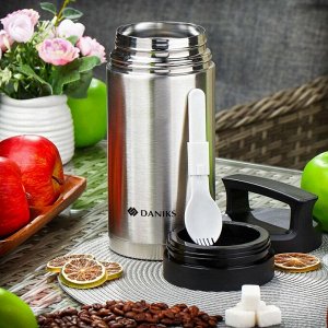 Термос 1,0л широкое горло суповой с ложкой [DANIKS]