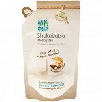 Крем для душа Shokubutsu 500 мл. (мягкая упаковка) Овсяное молочко и масло ши