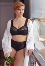 ХЛОПОК и ЛЁН черный с кружевом без каркасов