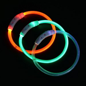 VETTA Ошейник светящийся с USB зарядкой, поливинилхлорид, ABS пластик, 52,5 см