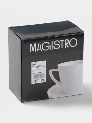 Кофейная пара Magistro White Snow, 120 мл, фарфор, белая