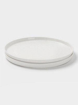 Тарелки Magistro White Snow, набор 2 шт., d=26 см, фарфор, белые