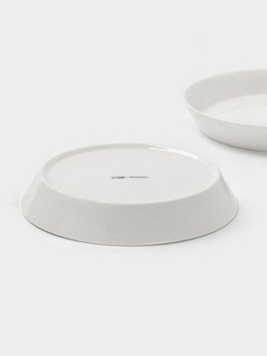Тарелки глубокие Magistro White Snow, набор 2 шт., 600 мл, 21.5x3.5 см, фарфор, белые