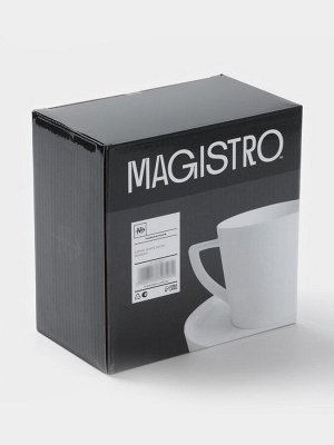 Чайная пара Magistro White Snow, 270 мл, фарфор, белая