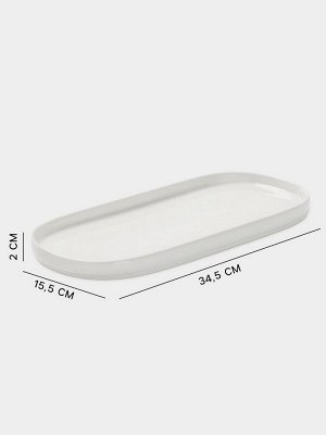 Блюдо сервировочные Magistro White Snow, 34.5x15.5x2 см, фарфор, белое