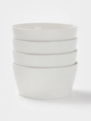 Салатники Magistro White Snow, набор 4 шт., 380 мл, фарфор, белые