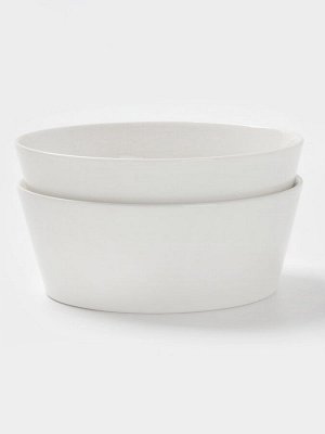 Салатники Magistro White Snow, набор 2 шт., 1 л, 18x7 см, фарфор, белые
