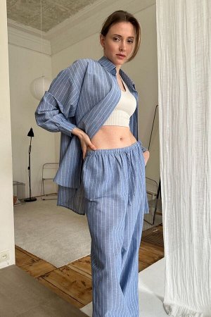 Костюм женский  SET065/07/Голубой, белый