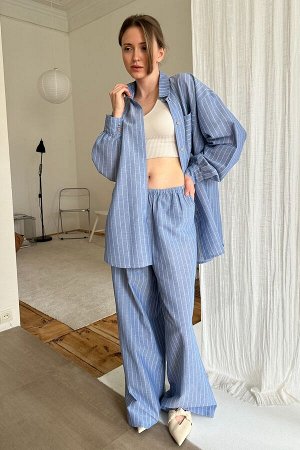 Костюм женский  SET065/07/Голубой, белый