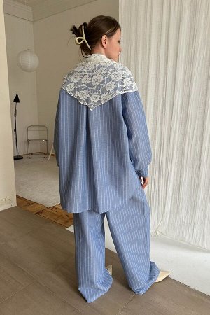 Костюм женский  SET065/07/Голубой, белый