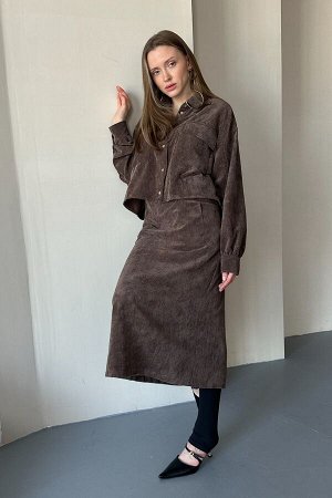 Рубашка вельвет  080/02/Коричневый