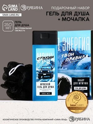 Подарочный набор «Твоя энергия», гель для душа 250 мл и мочалка для тела, Чистое счастье