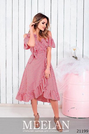 Женское платье 21199 розовый принт