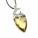 Кулон цитрин 33*75мм.