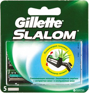SLALOM Cменные кассеты для бритья со смазывающей полоской 5шт
