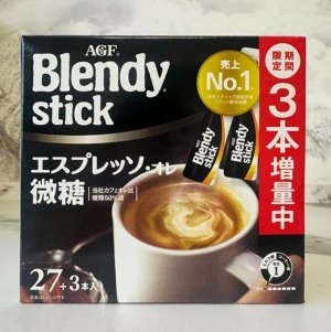 Кофе Эспрессо Blendy Stick 3 в 1 растворимый (27 стиков +3 ) Япония