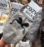 Носки COZY socks хлопковые короткие противоскользящие, серый