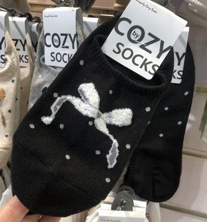 Носки COZY socks хлопковые короткие противоскользящие, черный