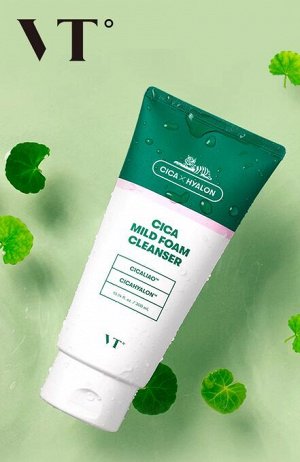Пенка для чувствительной кожи с центеллой VT Cosmetics Cica Mild Foam Cleanser
