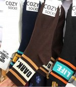 Носки COZY socks хлопковые длинные, коричневый