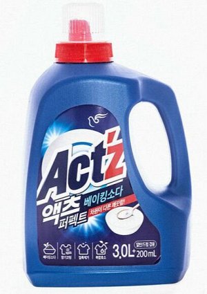 Жидкость для стирки с ферментами и содой ACT'Z Perfect Baking Soda 3000мл, бутылка