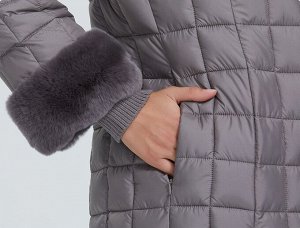 Зимнее женское пальто с воротником-стойкой, цвет черный