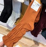 Носки Kikiya socks  хлопковые длинные с драпировкой, карамель