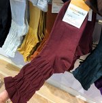 Носки Kikiya socks  хлопковые длинные с драпировкой, бордо