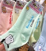 Носки Kikiya socks хлопковые средней длины с принтом, зеленый